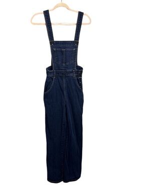 Hell bunny dark wash denim bib  overalls ladies size small boho retro chic